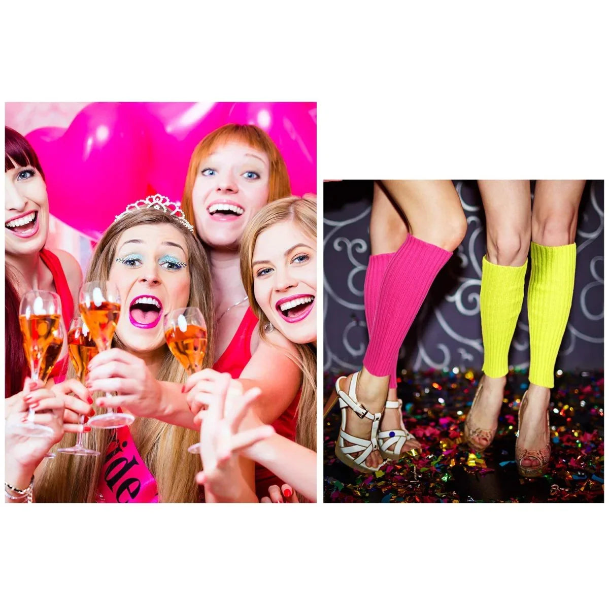 Syhood 80s Women Neon Leg Warmers Knit Ribbed Leg Warmer for Party Accessories - Throwback Paradise