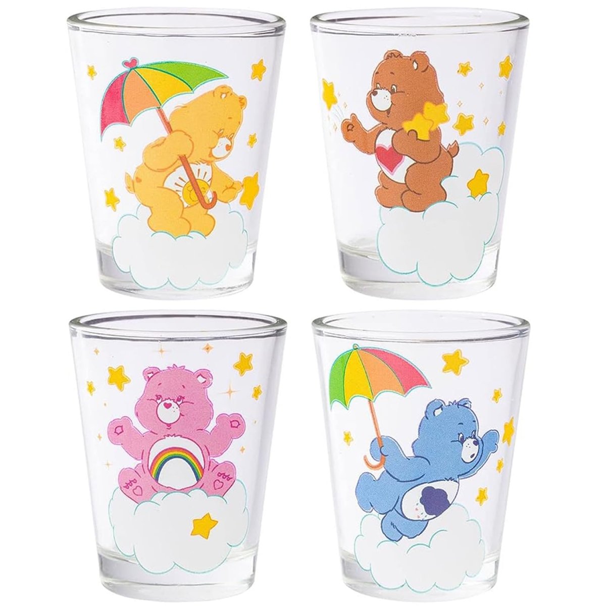 Silver Buffalo Nickelodeon Retro Featuring Rocko, Angelica, Stimpy, and Arnold 4 Pack Mini Glass Set, 1.5 Ounces - Throwback Paradise