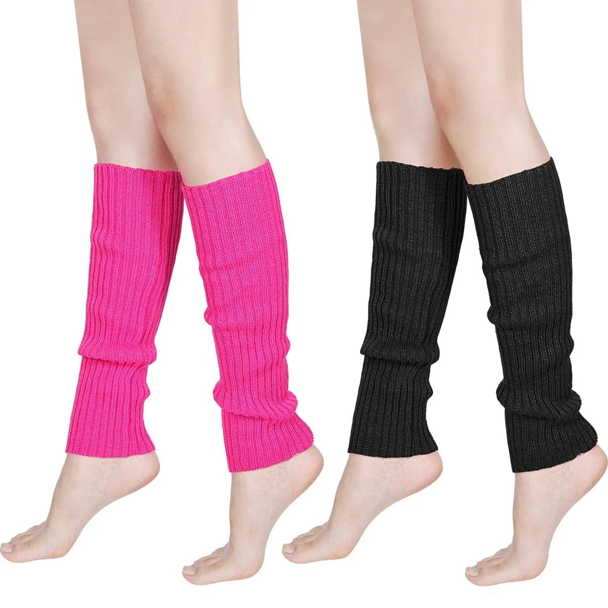 Syhood 80s Women Neon Leg Warmers Knit Ribbed Leg Warmer for Party Accessories - Throwback Paradise