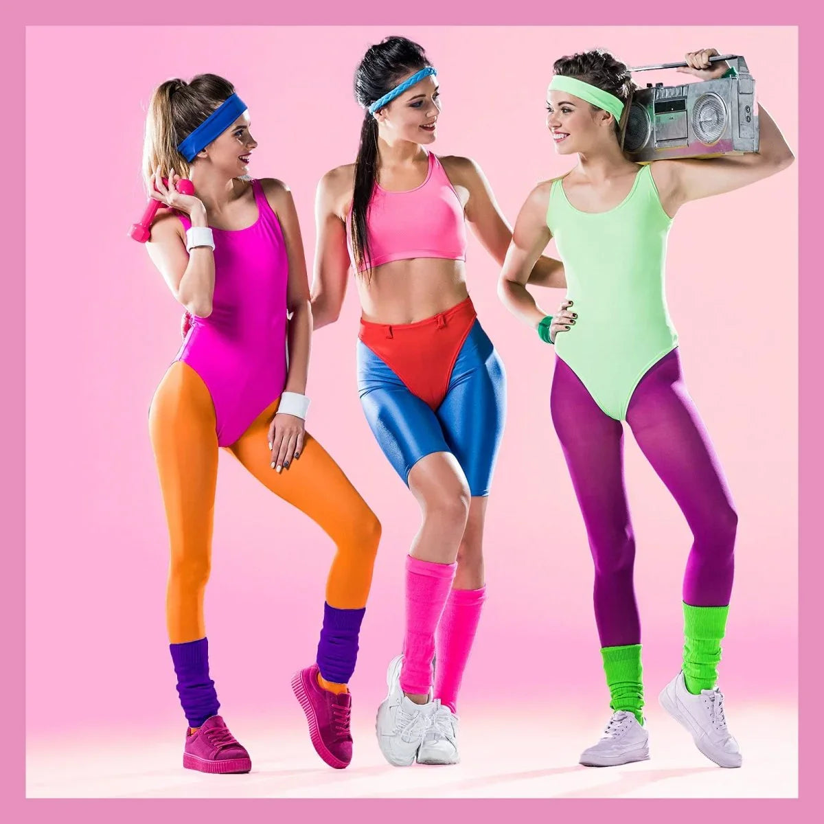 Syhood 80s Women Neon Leg Warmers Knit Ribbed Leg Warmer for Party Accessories - Throwback Paradise