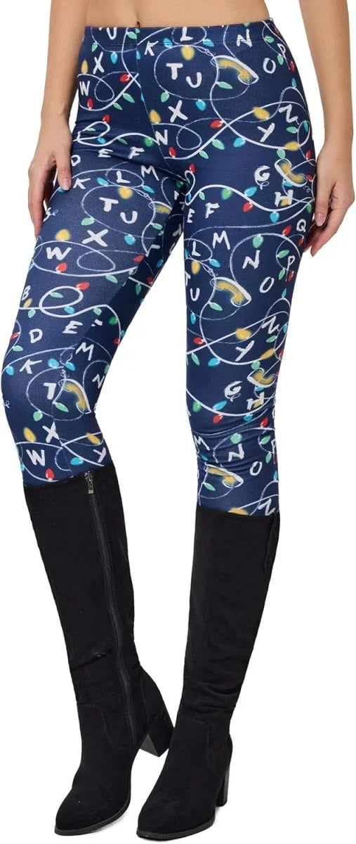 sissycos Women's 80s Leggings Neon Artistic Splash Printed Buttery Soft Stretchy Pants - Throwback Paradise