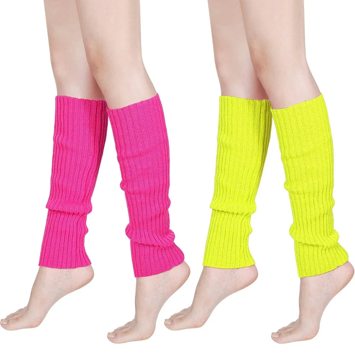 Syhood 80s Women Neon Leg Warmers Knit Ribbed Leg Warmer for Party Accessories - Throwback Paradise