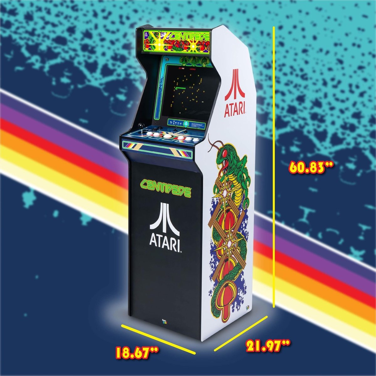 Arcade Classics - Atari Centipede Ultra Series Game Machine, 40 Games, 17" Liquid Crystal Screen - Indoor Cabinet, Retro, Gaming Console, Basement Decoration, Man Cave - Throwback Paradise