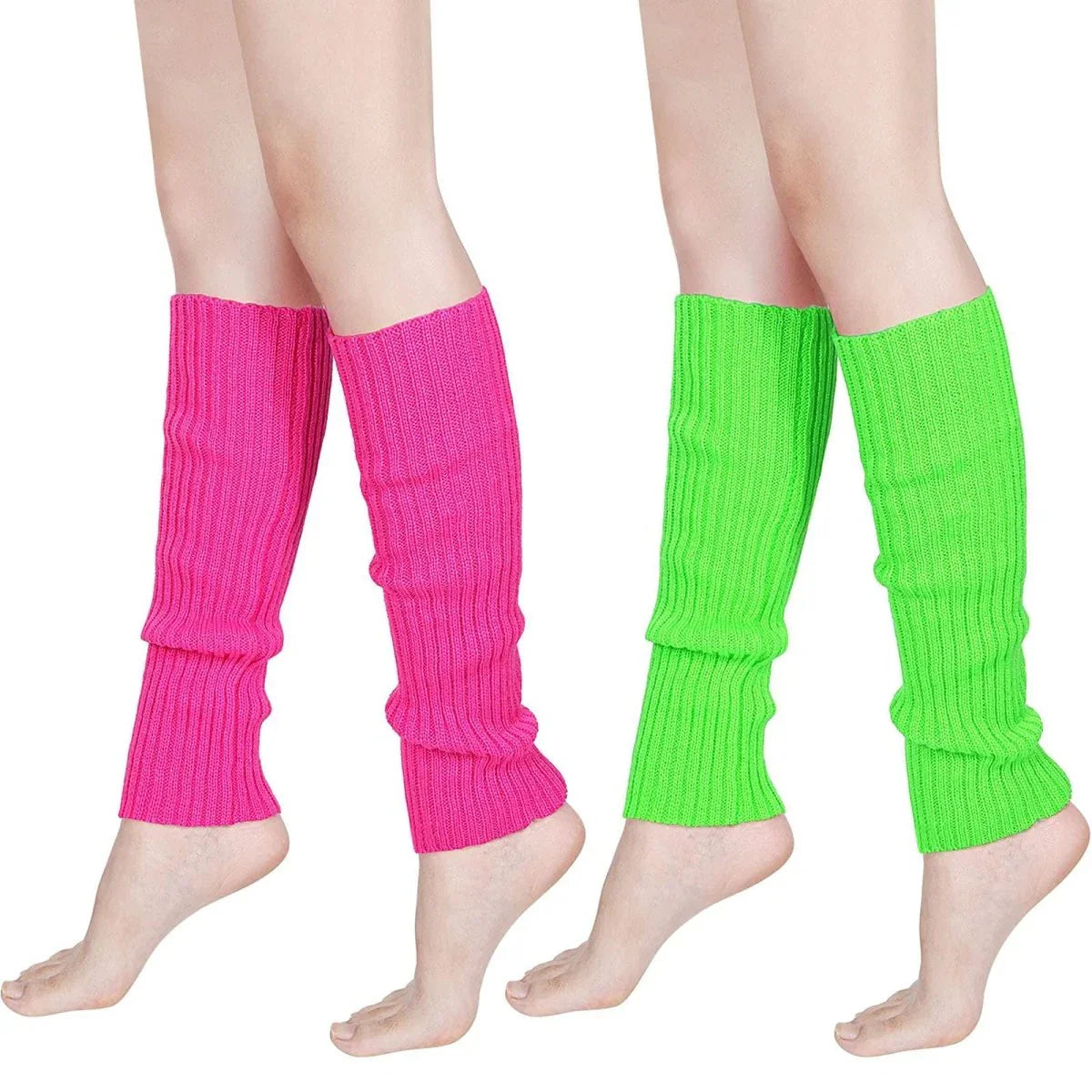 Syhood 80s Women Neon Leg Warmers Knit Ribbed Leg Warmer for Party Accessories - Throwback Paradise