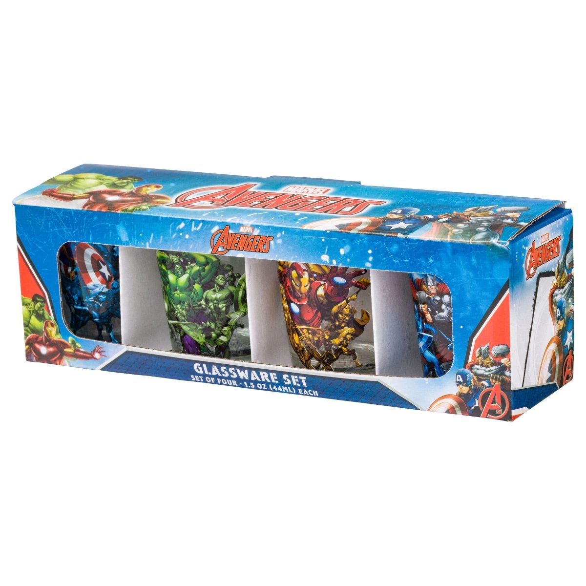 Silver Buffalo Nickelodeon Retro Featuring Rocko, Angelica, Stimpy, and Arnold 4 Pack Mini Glass Set, 1.5 Ounces - Throwback Paradise