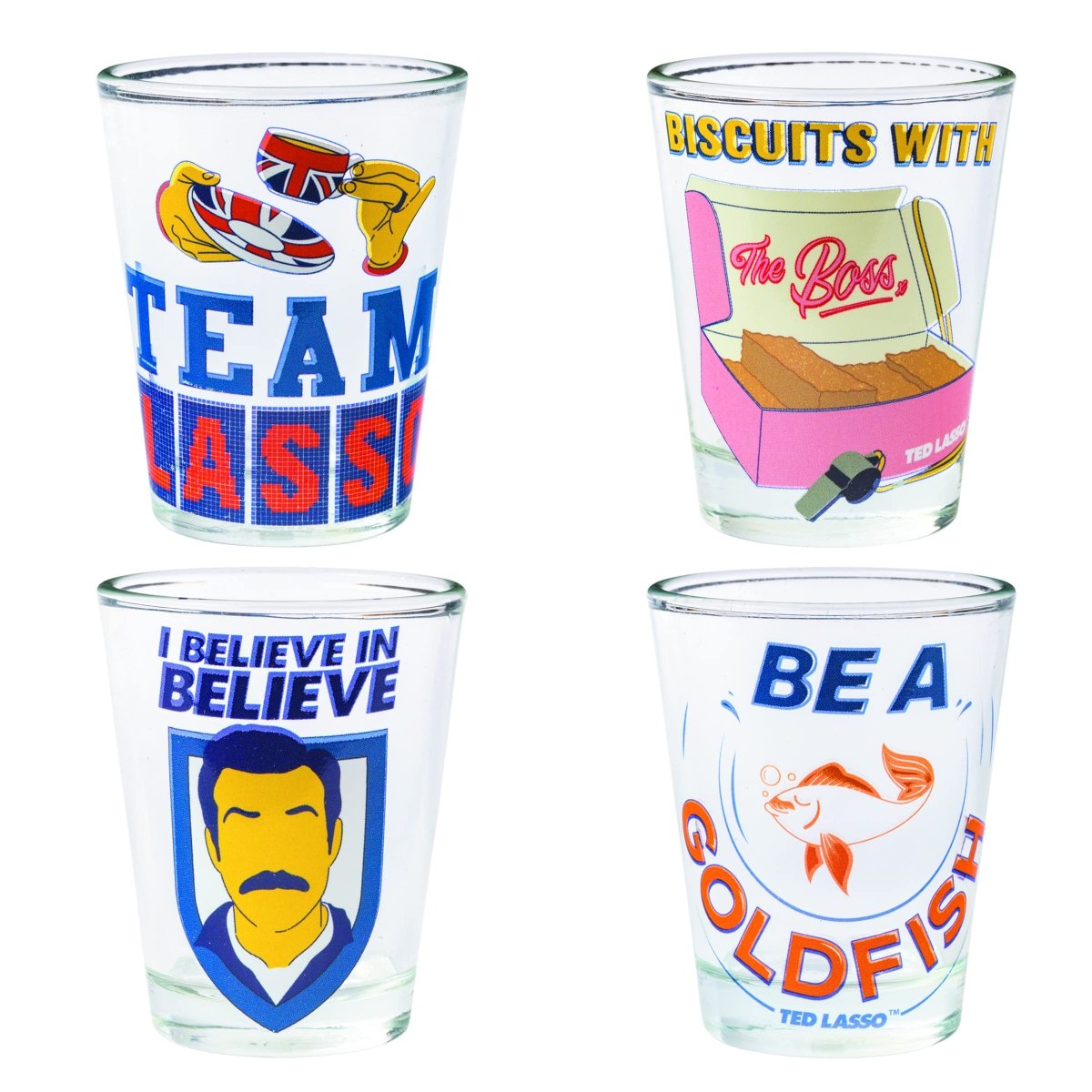 Silver Buffalo Nickelodeon Retro Featuring Rocko, Angelica, Stimpy, and Arnold 4 Pack Mini Glass Set, 1.5 Ounces - Throwback Paradise