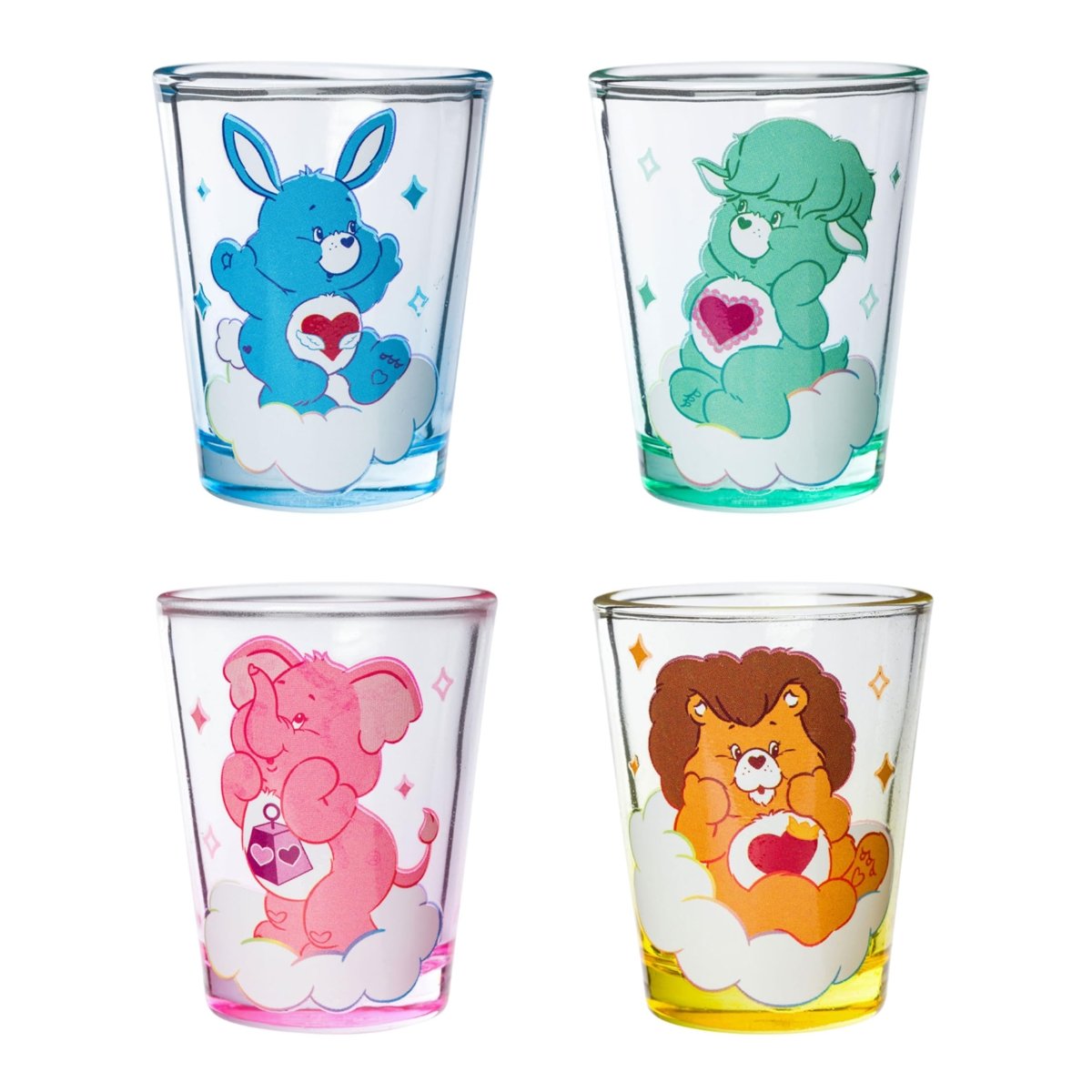 Silver Buffalo Nickelodeon Retro Featuring Rocko, Angelica, Stimpy, and Arnold 4 Pack Mini Glass Set, 1.5 Ounces - Throwback Paradise