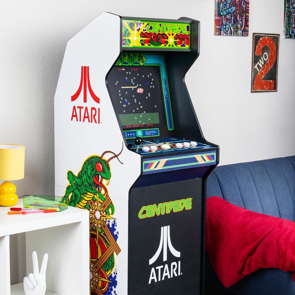 Arcade Classics - Atari Centipede Ultra Series Game Machine, 40 Games, 17" Liquid Crystal Screen - Indoor Cabinet, Retro, Gaming Console, Basement Decoration, Man Cave - Throwback Paradise