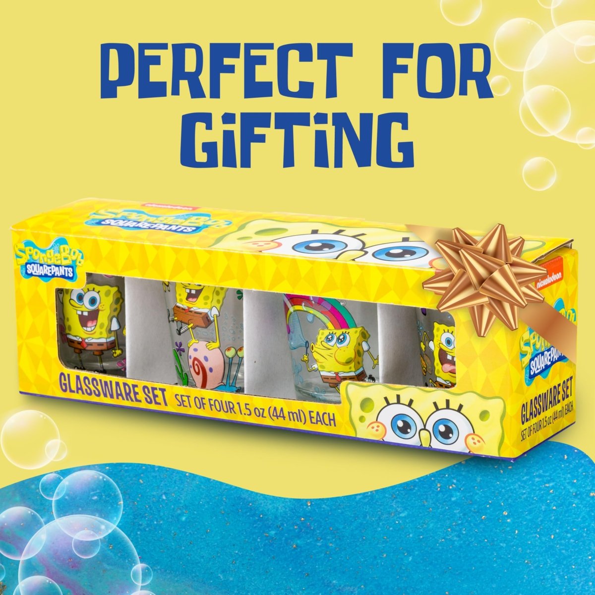 Silver Buffalo Nickelodeon Retro Featuring Rocko, Angelica, Stimpy, and Arnold 4 Pack Mini Glass Set, 1.5 Ounces - Throwback Paradise