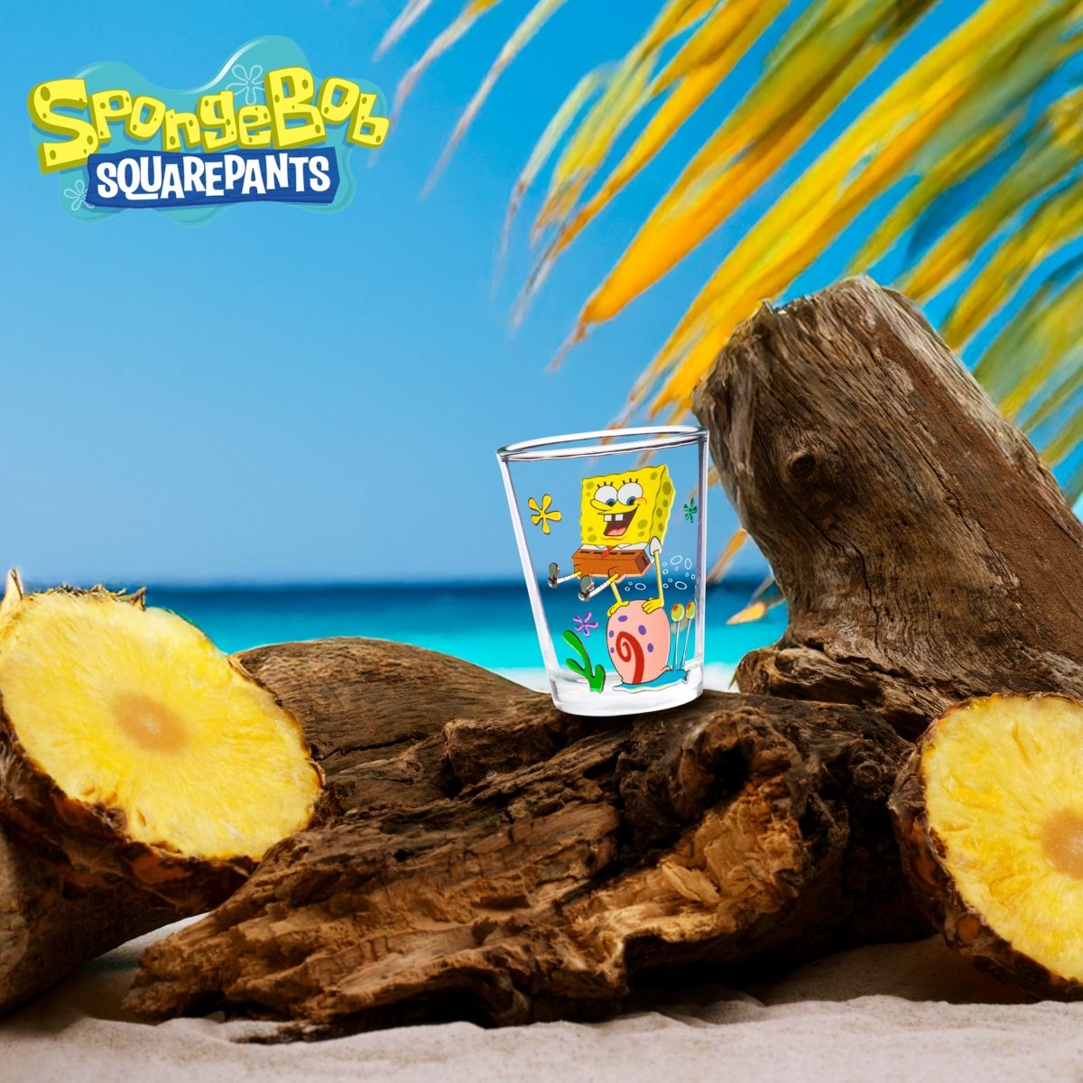 Silver Buffalo Nickelodeon Retro Featuring Rocko, Angelica, Stimpy, and Arnold 4 Pack Mini Glass Set, 1.5 Ounces - Throwback Paradise