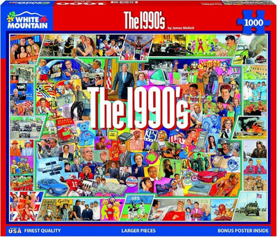 White Mountain Puzzles The 1990s - 1000 Piece Jigsaw Puzzle - Throwback Paradise