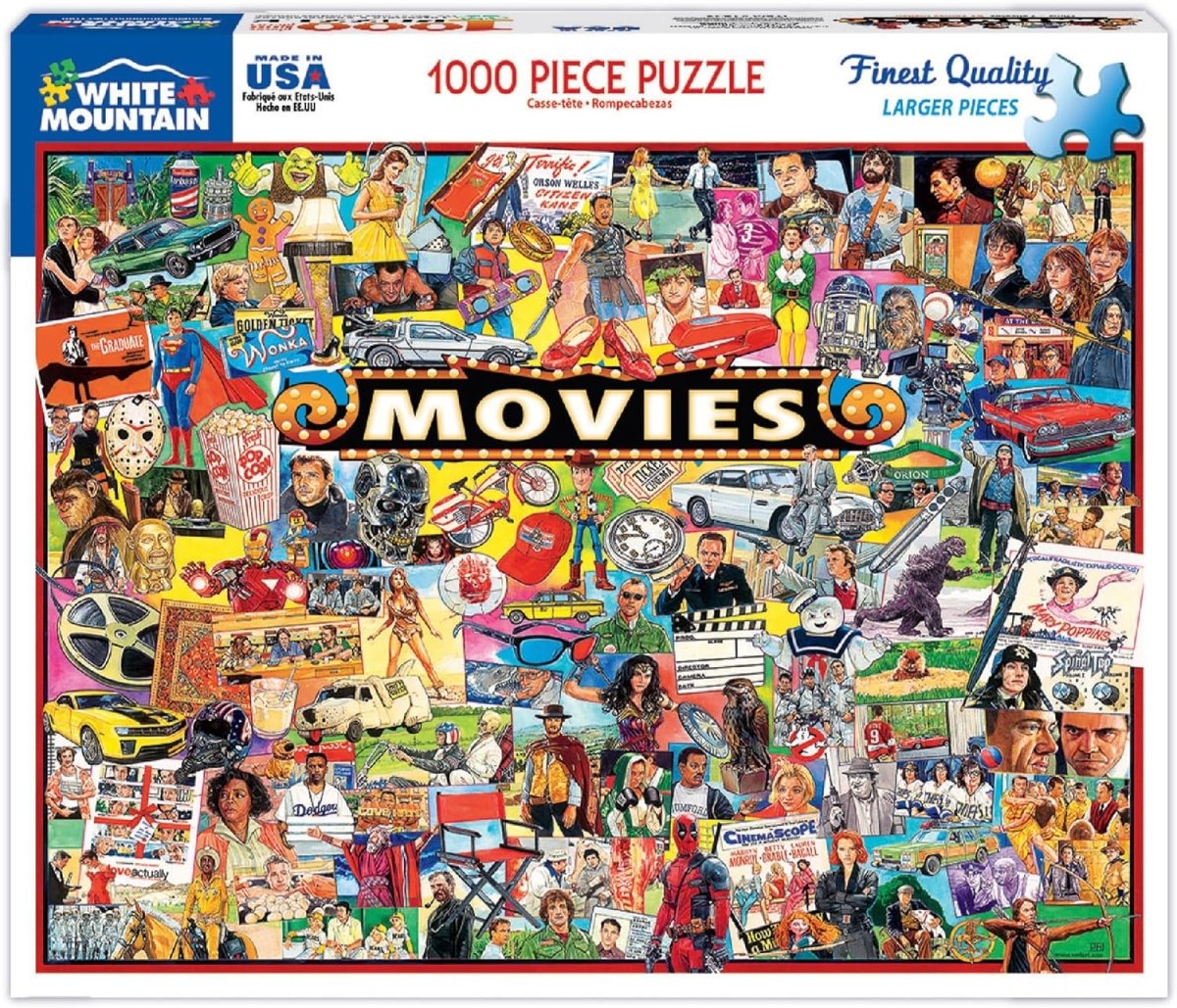 White Mountain Puzzles The Movies - 1000 Piece Jigsaw Puzzle - Throwback Paradise