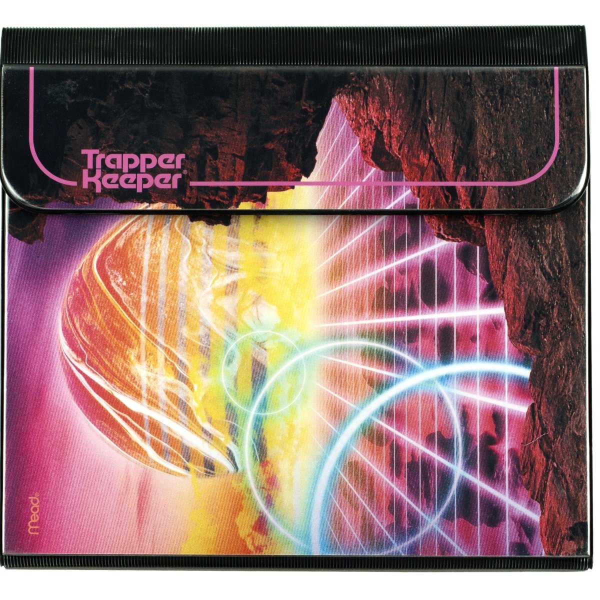 Mead Trapper Keeper Binder, Retro Design, 1 Inch Binder with Folders and Pockets, Holds 8 - 1/2" x 11" Paper, Shapes (260038CQ1 - ECM) - Throwback Paradise