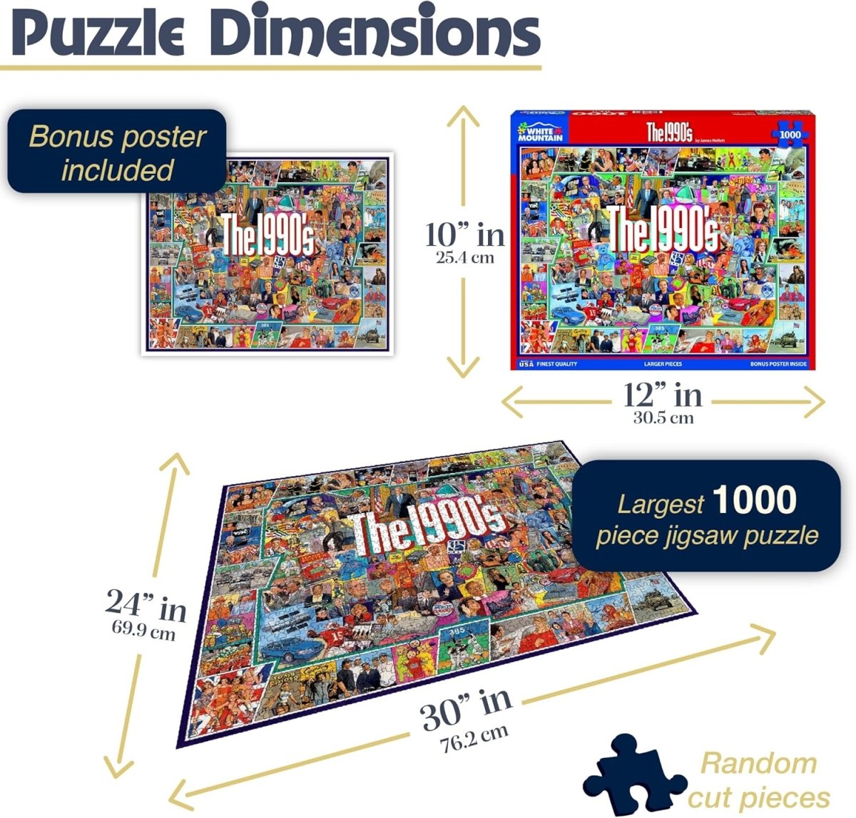 White Mountain Puzzles The 1990s - 1000 Piece Jigsaw Puzzle - Throwback Paradise