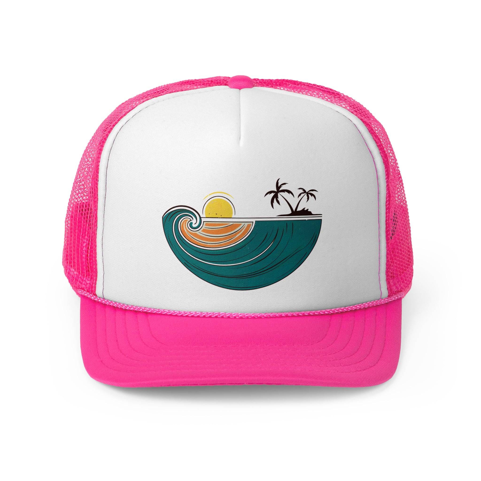 Tropical Wave Paradise - Retro Trucker Cap - Throwback Paradise