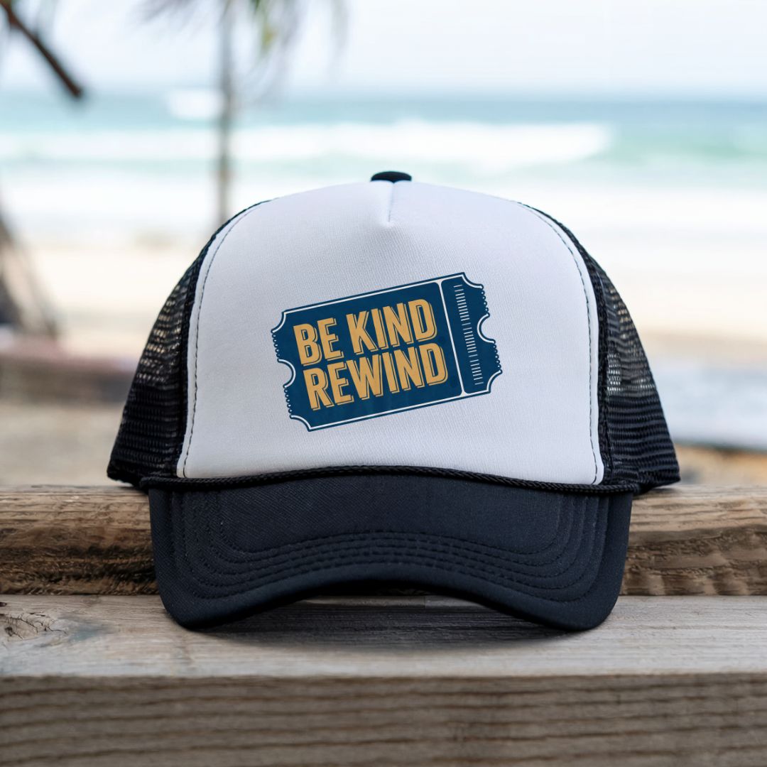 Printify Hats Black / One size Be Kind Rewind - Trucker Hat