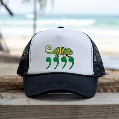 Comma Chameleon - Trucker Hat - Throwback Paradise