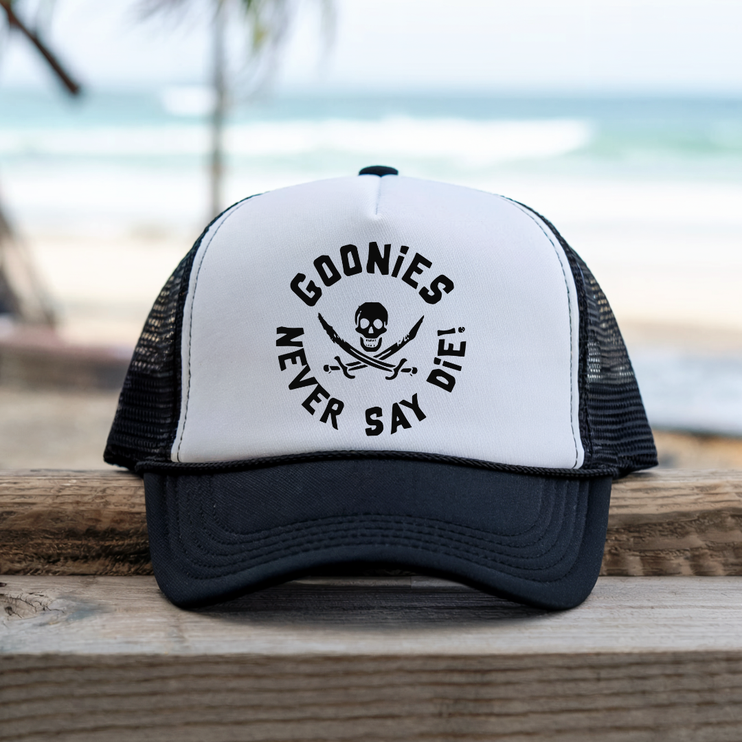 Printify Hats Black / One size Never say die - Trucker Hat