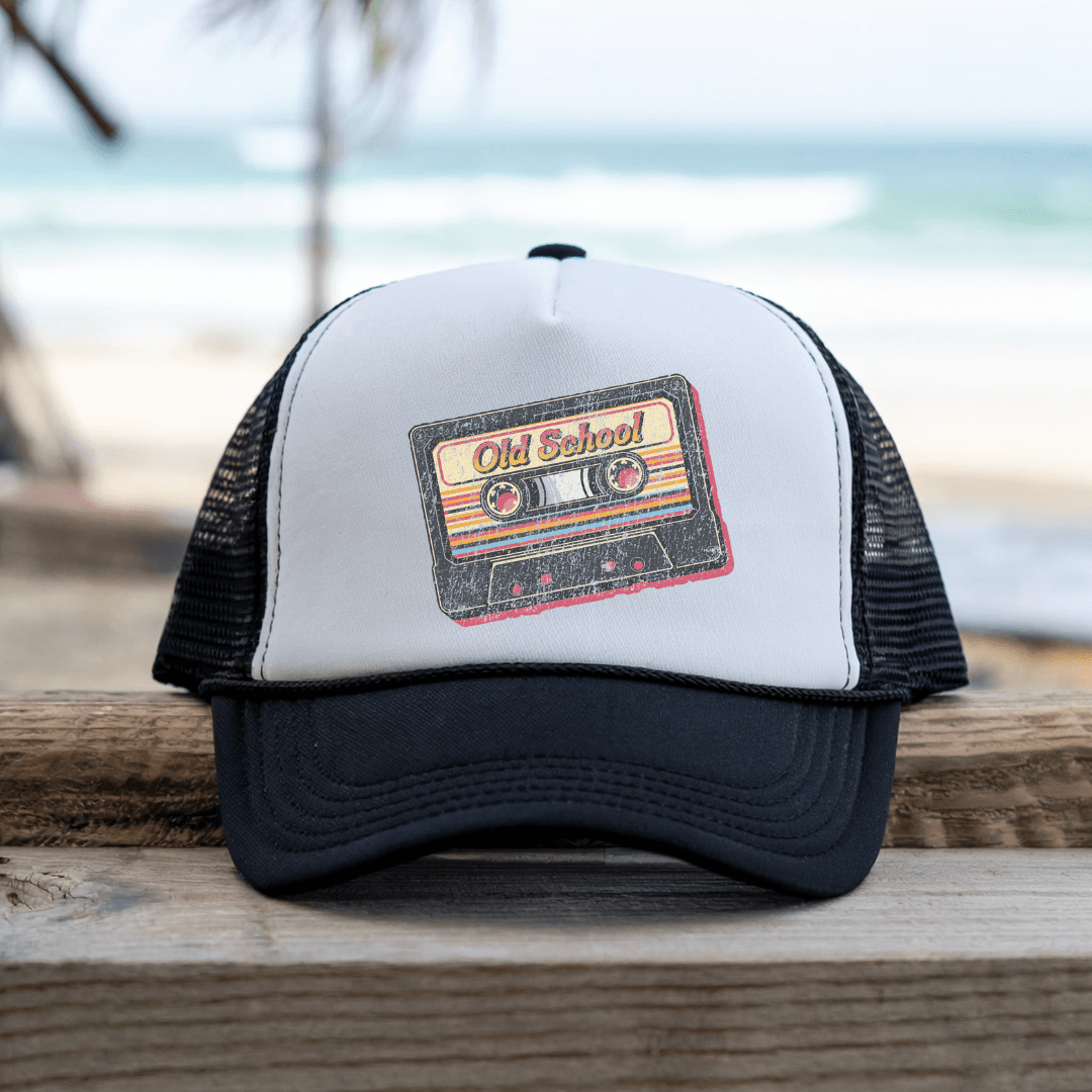 Printify Hats Black / One size Old School - Trucker Hat