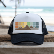 Printify Hats Black / One size Retro Mountain Horizon - Trucker Hat