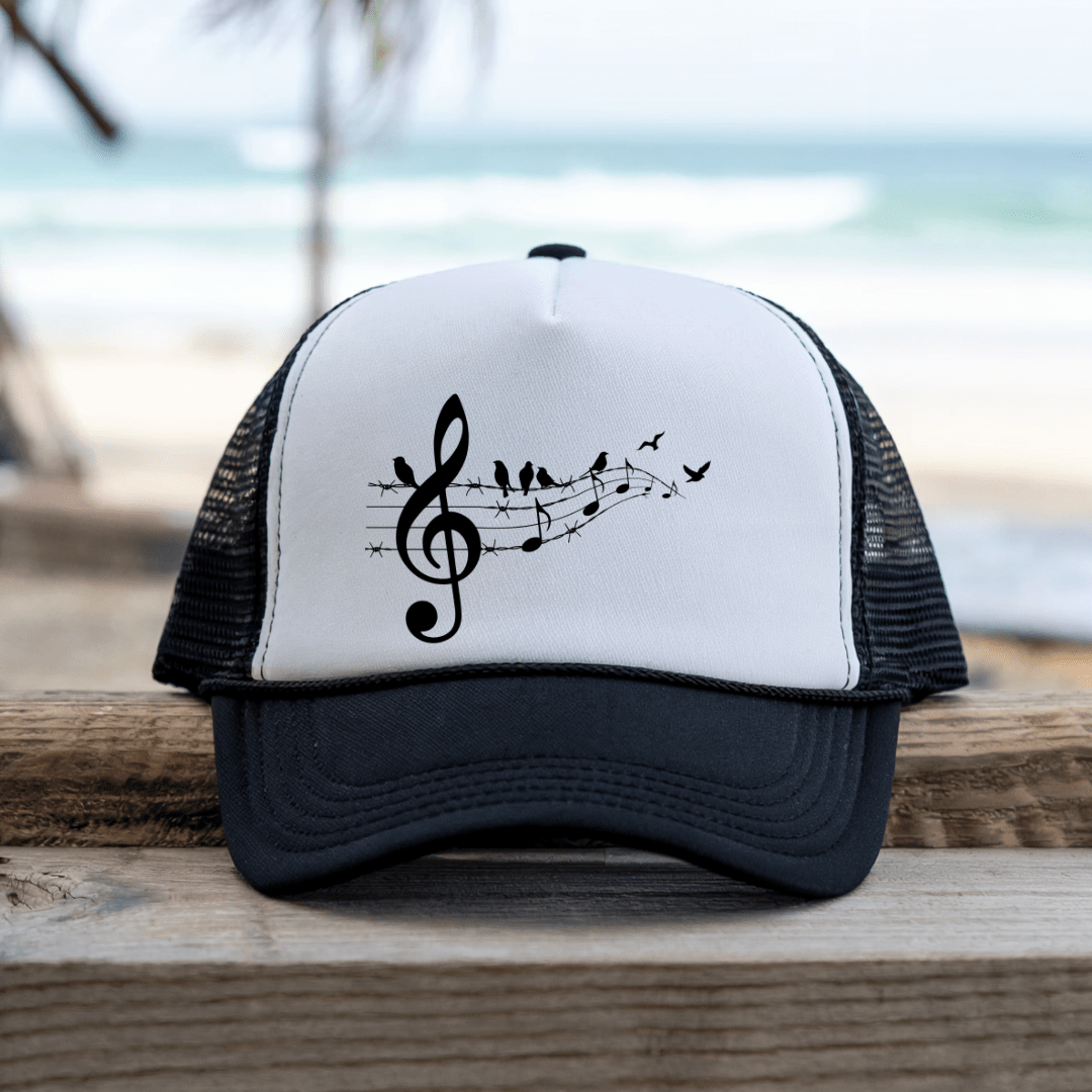 Printify Hats Black / One size Song Birds- Trucker Hat
