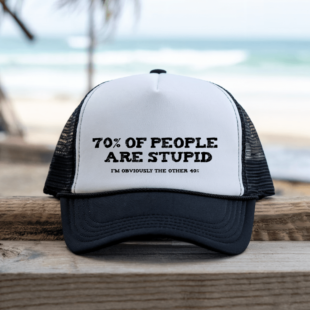 Printify Hats Black / One size Stupid People - Trucker Hat
