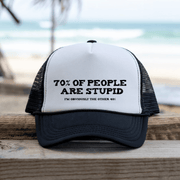 Printify Hats Black / One size Stupid People - Trucker Hat