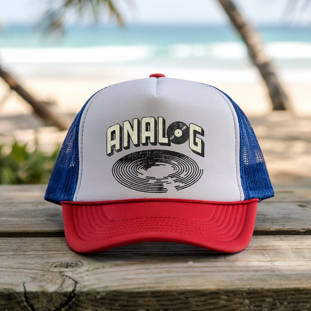 Printify Hats Blue/Red / One size Analog - Trucker Hat