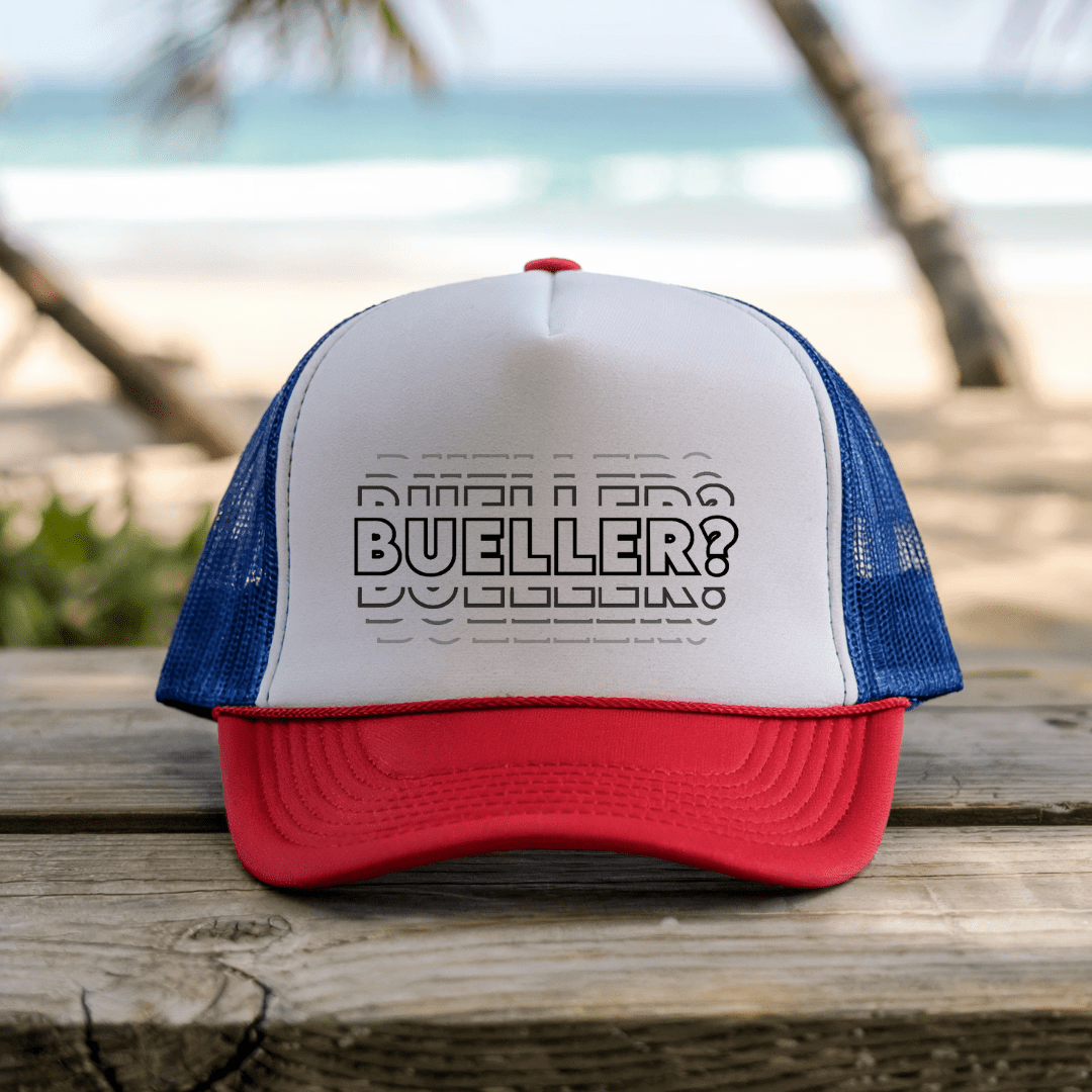 Printify Hats Blue/Red / One size Bueller - Trucker Hat