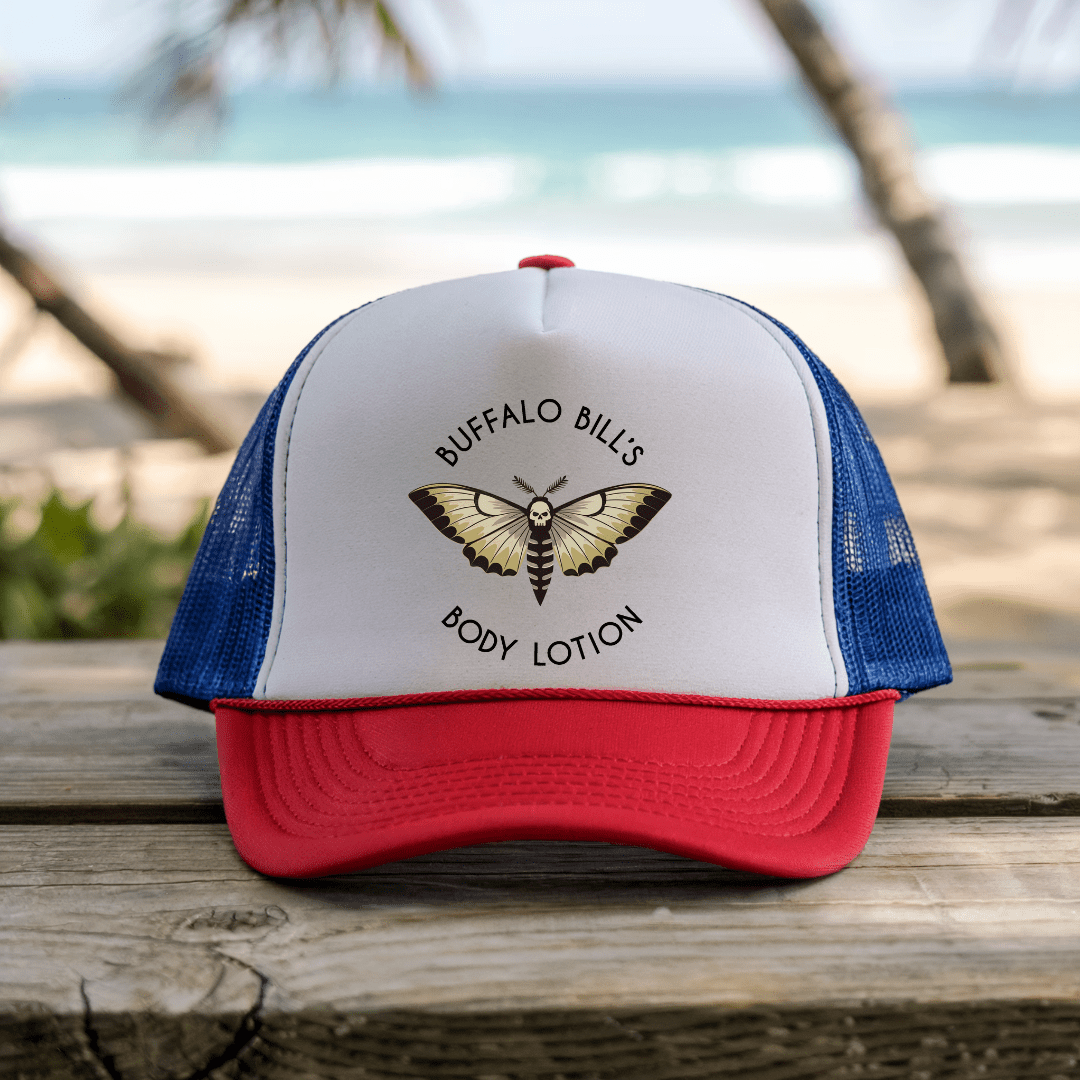 Printify Hats Blue/Red / One size Buffalo Bill Lotion - Trucker Hat