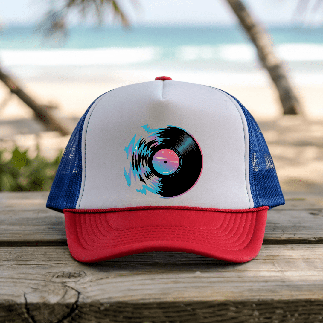 Printify Hats Blue/Red / One size Electric Metal - Trucker Hat