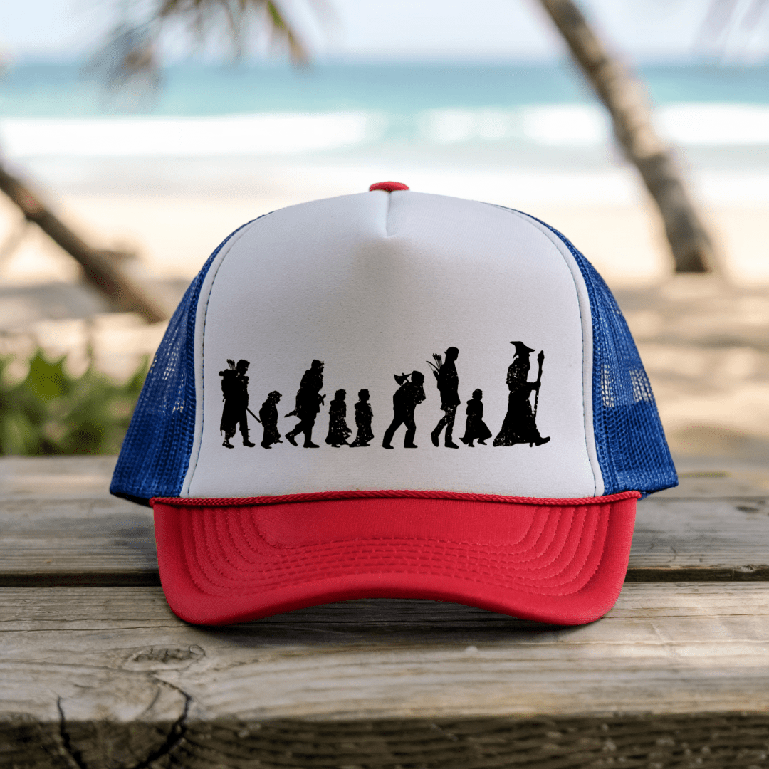 Printify Hats Blue/Red / One size Fellowship - Trucker Hat
