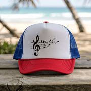 Printify Hats Blue/Red / One size Song Birds- Trucker Hat