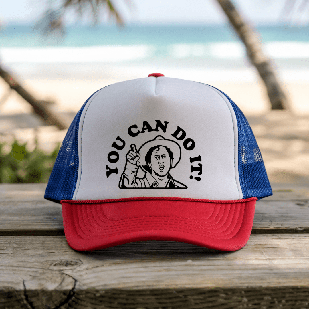 Printify Hats Blue/Red / One size You Can Do it - Trucker Hat
