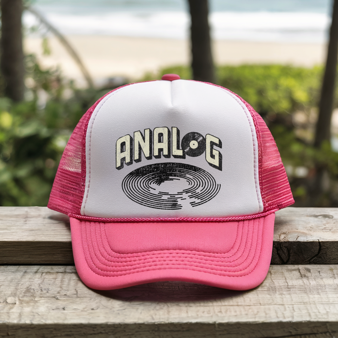 Printify Hats Pink / One size Analog - Trucker Hat