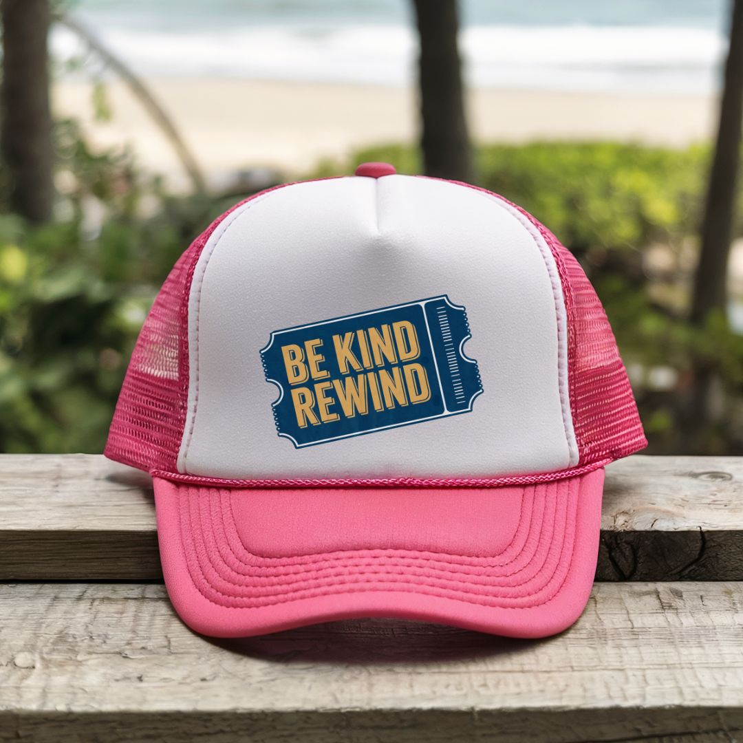Printify Hats Pink / One size Be Kind Rewind - Trucker Hat
