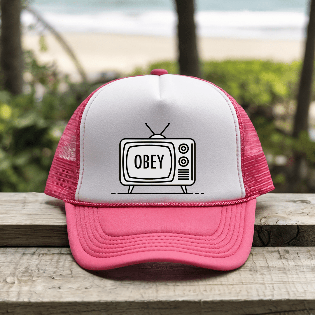 Printify Hats Pink / One size Obey - Trucker Hat