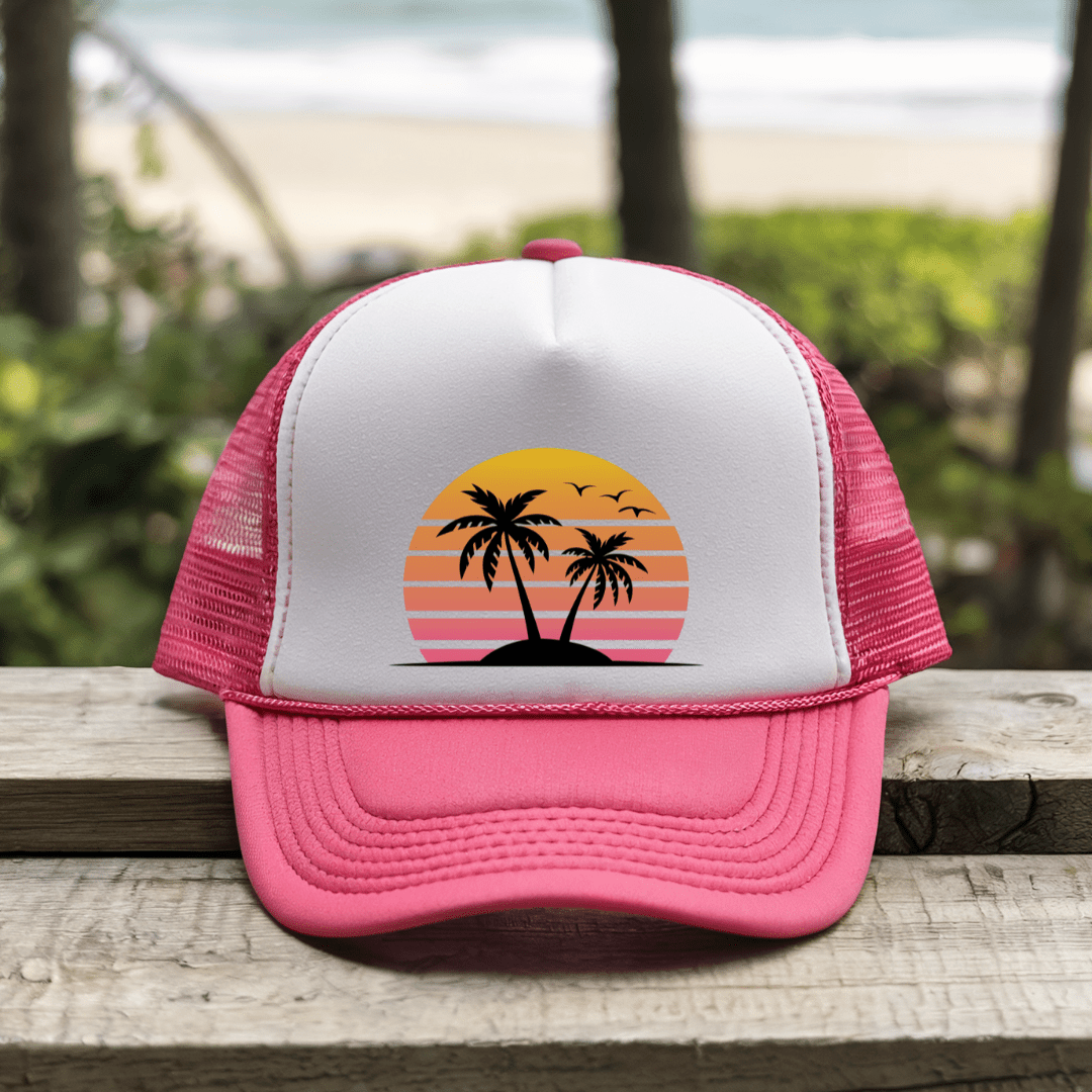 Printify Hats Pink / One size Paradise - Trucker Hat