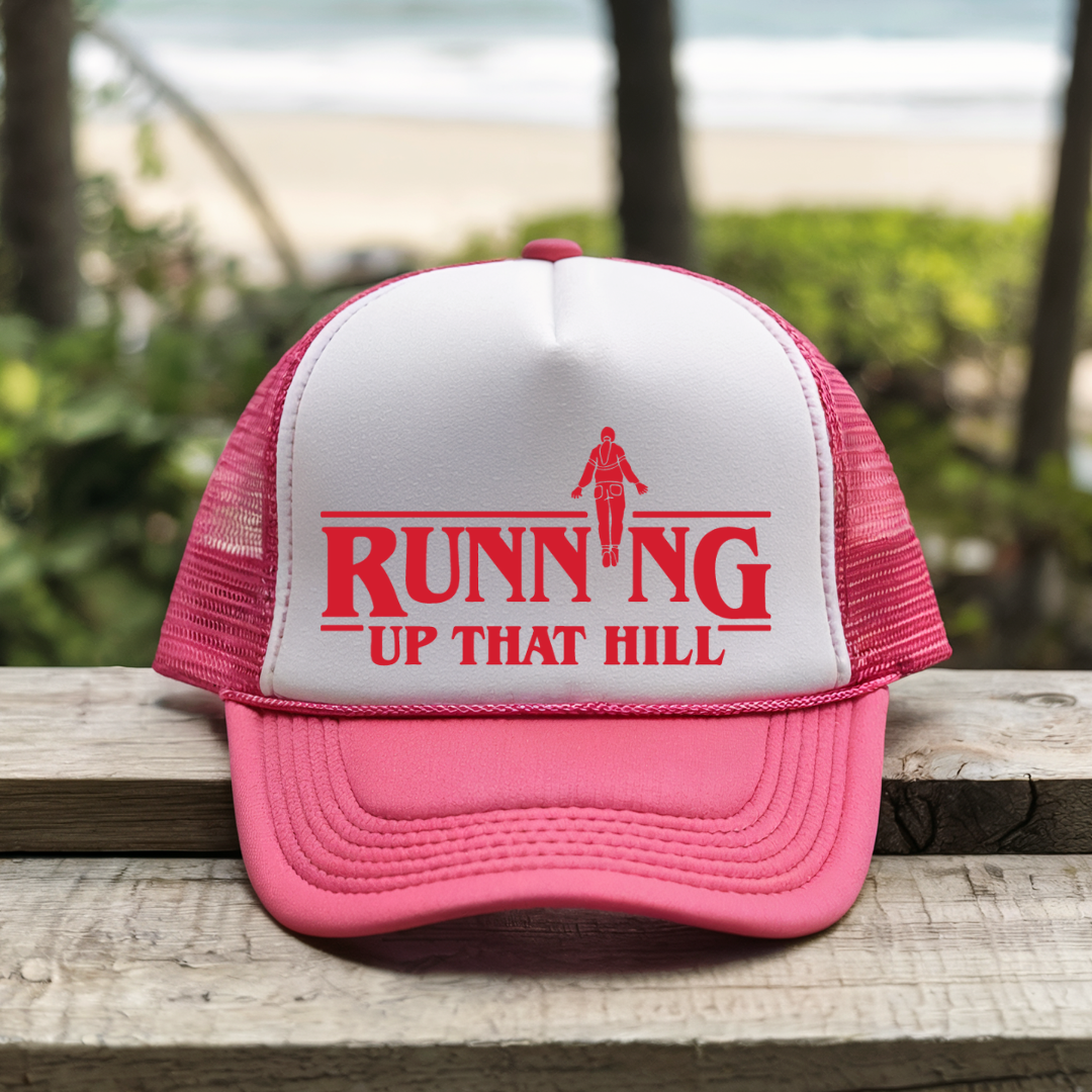 Printify Hats Pink / One size Running up that Hill - Trucker Hat