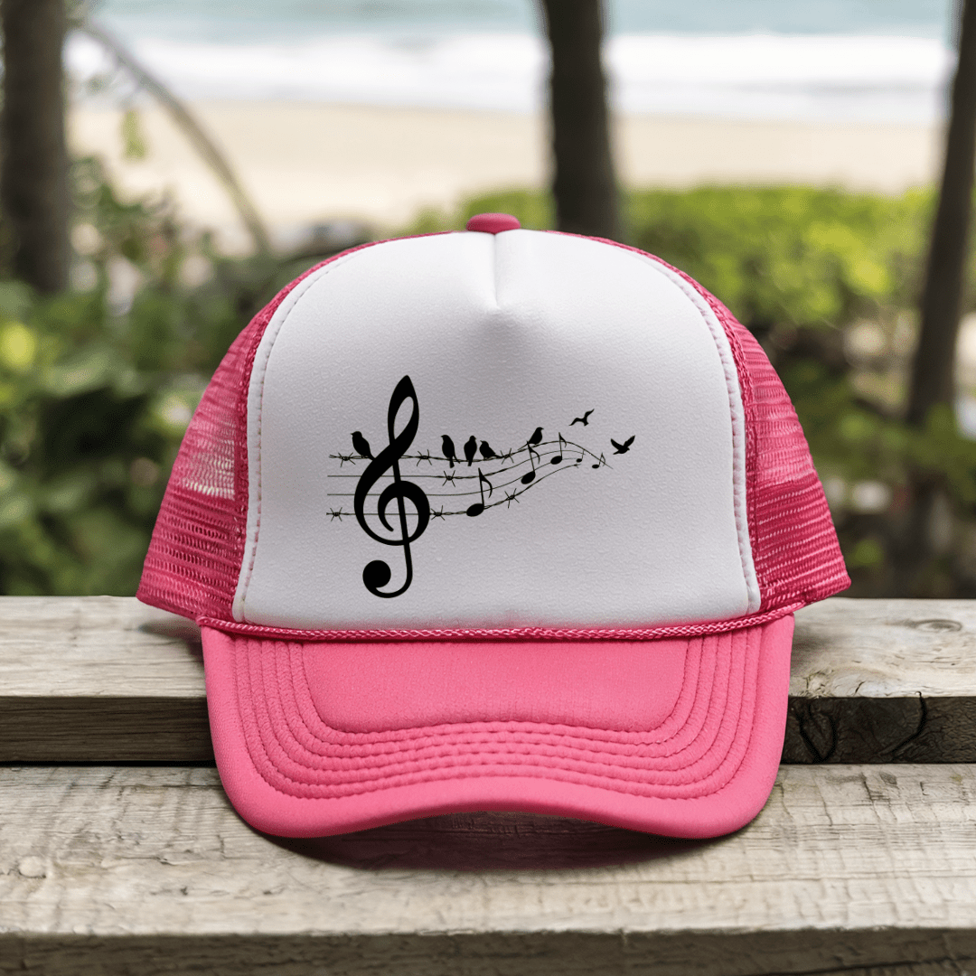 Printify Hats Pink / One size Song Birds- Trucker Hat