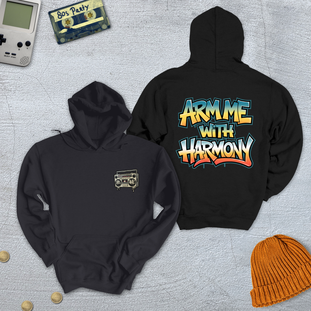 Printify Hoodie Black / S Arm me with Harmony - Hoodie