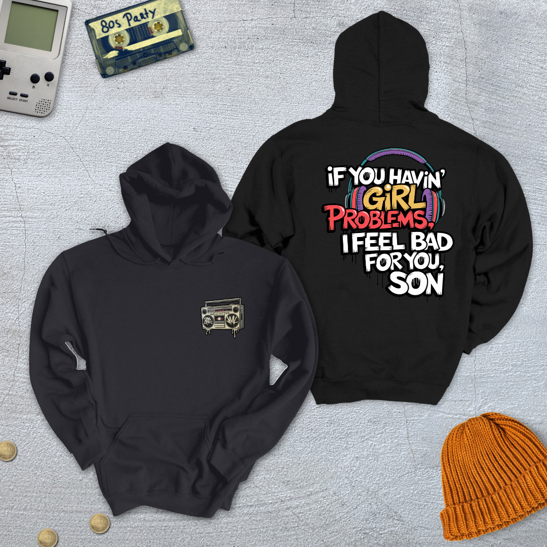 Printify Hoodie Black / S Girl Problems - Hoodie