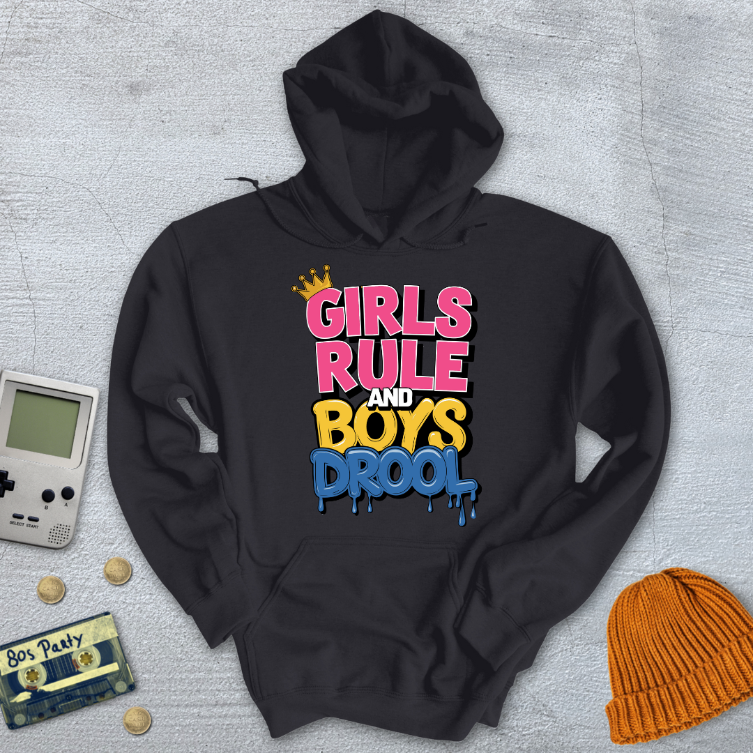 Printify Hoodie Black / S Girls Rule - Hoodie