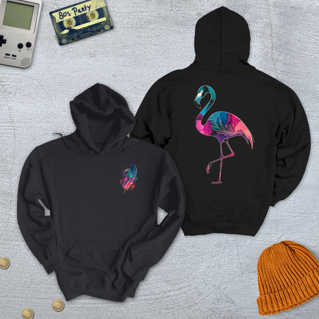 Printify Hoodie Black / S Gradient Flamingo - Hoodie