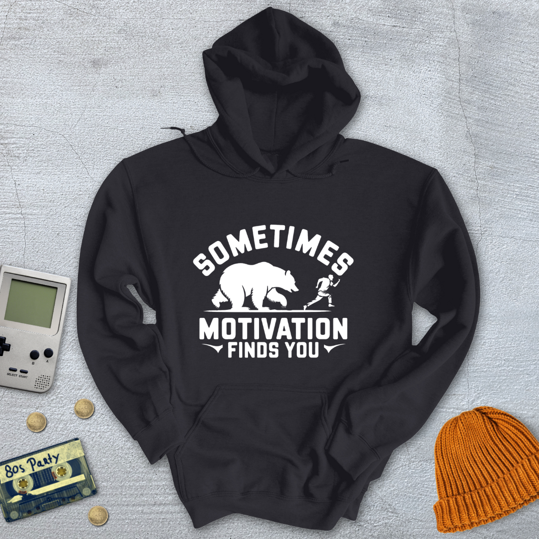 Printify Hoodie Black / S Motivation Finds You - Hoodie
