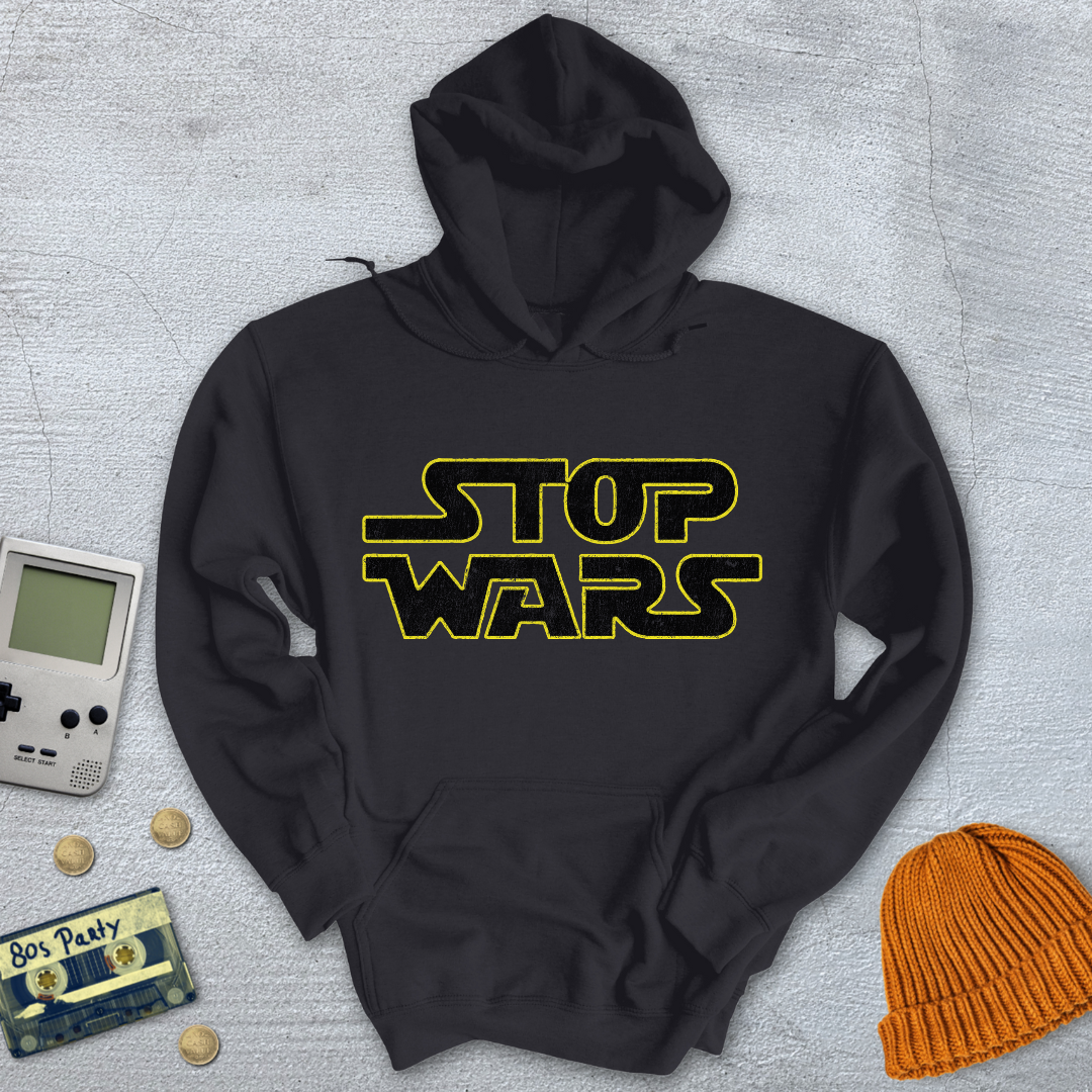 Printify Hoodie Black / S Stop Wars - Hoodie