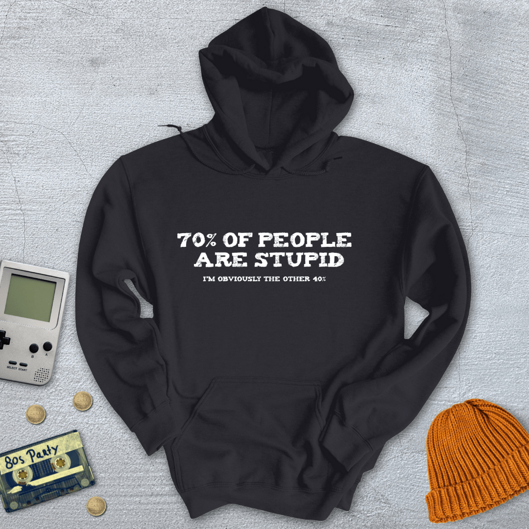 Printify Hoodie Black / S Stupid People - Hoodie