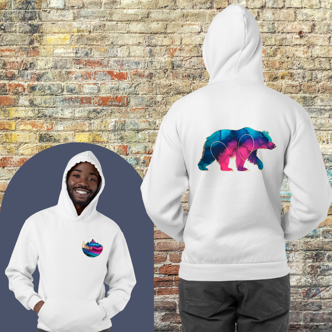 Printify Hoodie Gradient Grizzly - Hoodie