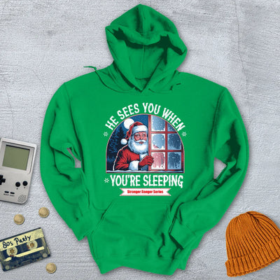 He Sees You When You're Sleeping - Hoodie - Throwback Paradise