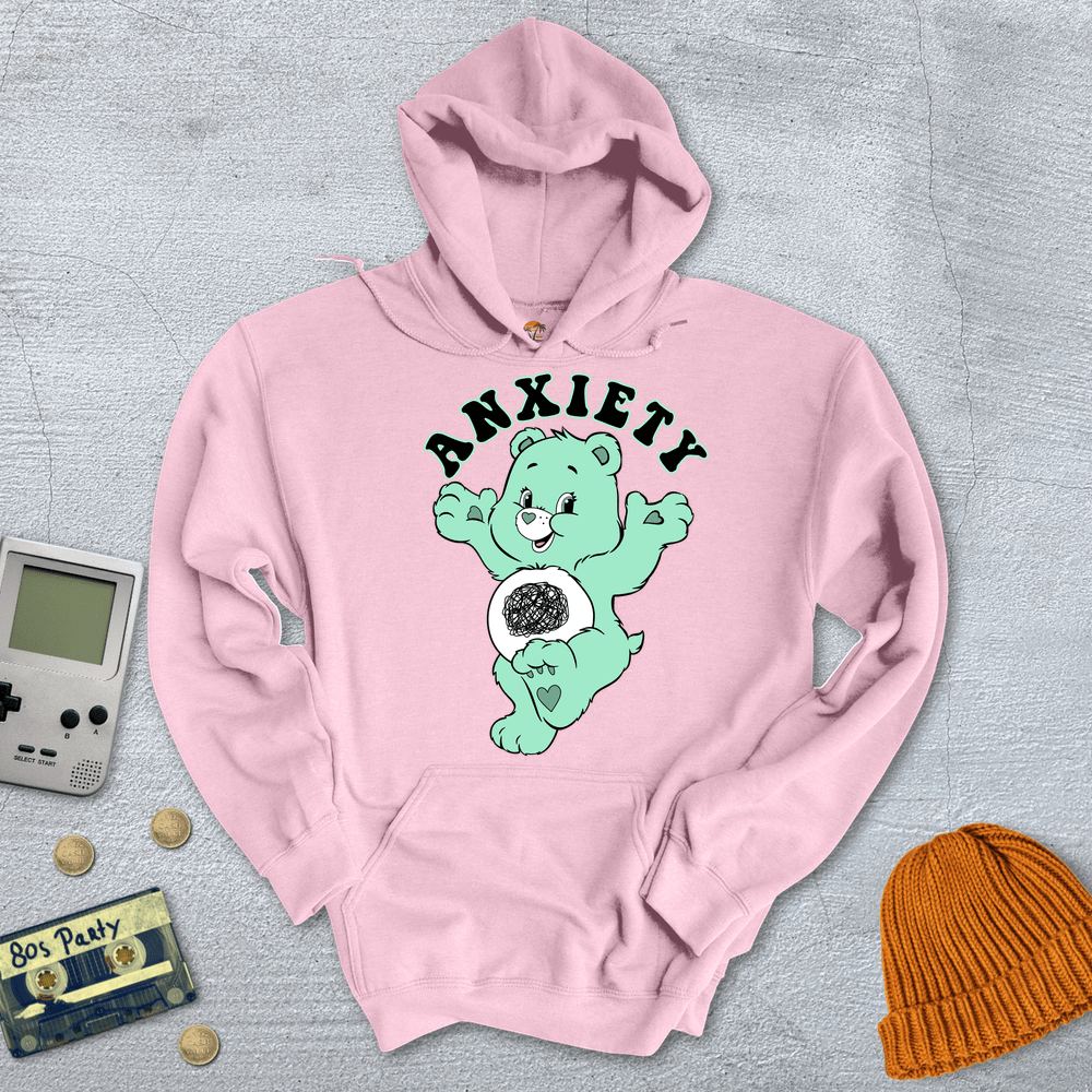 Printify Hoodie Light Pink / S Anxiety Bear - Sweatshirt